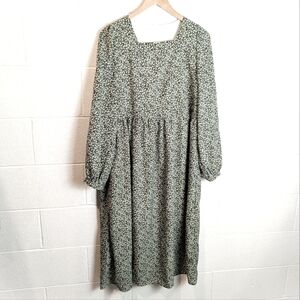 Vintage Green Floral Dress